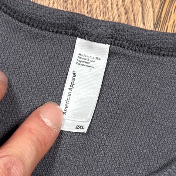 Vintage Y2K American Apparel Dexter Thermal Waffle Knit L/S T Shirt Mens 2XL - Picture 5 of 8